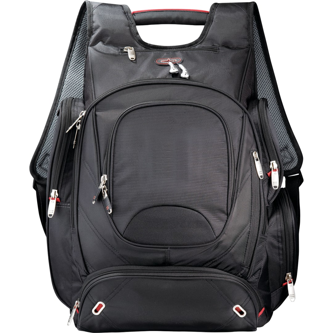 Front View of Black elleven™ TSA 17" Computer Backpack plain