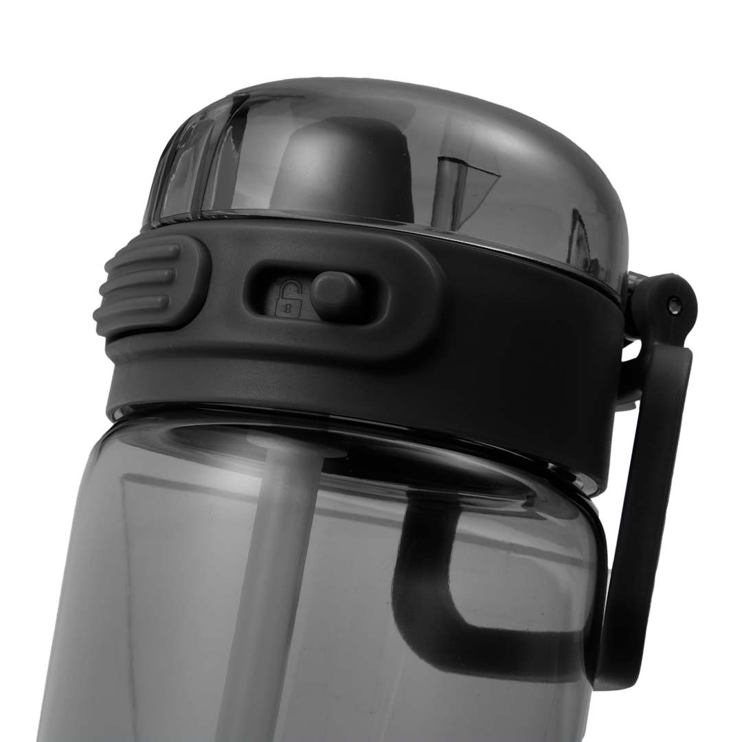 Front View of Black Era Recycled Plastic Bottle 27oz