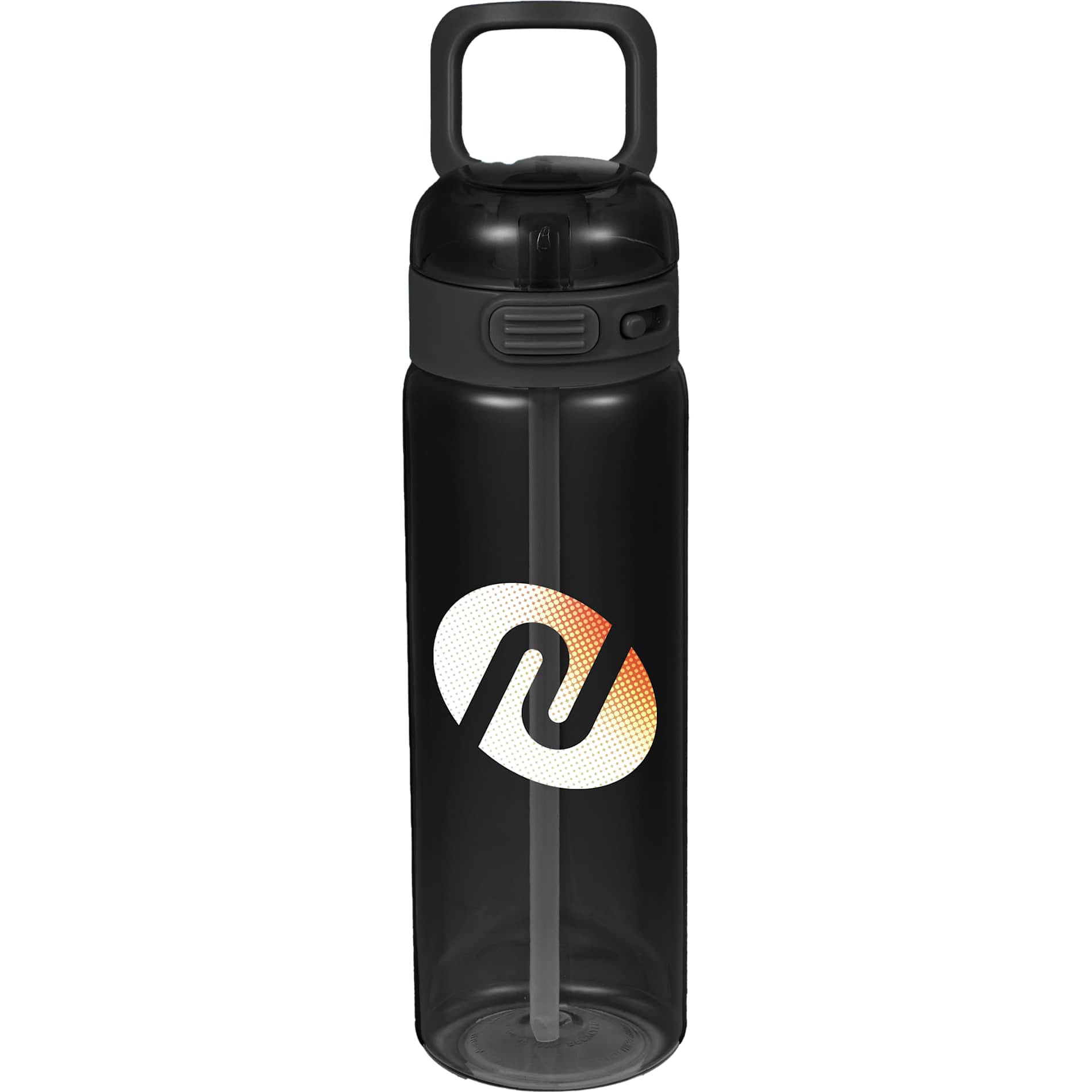 Front View of Black Era Recycled Plastic Bottle 27oz