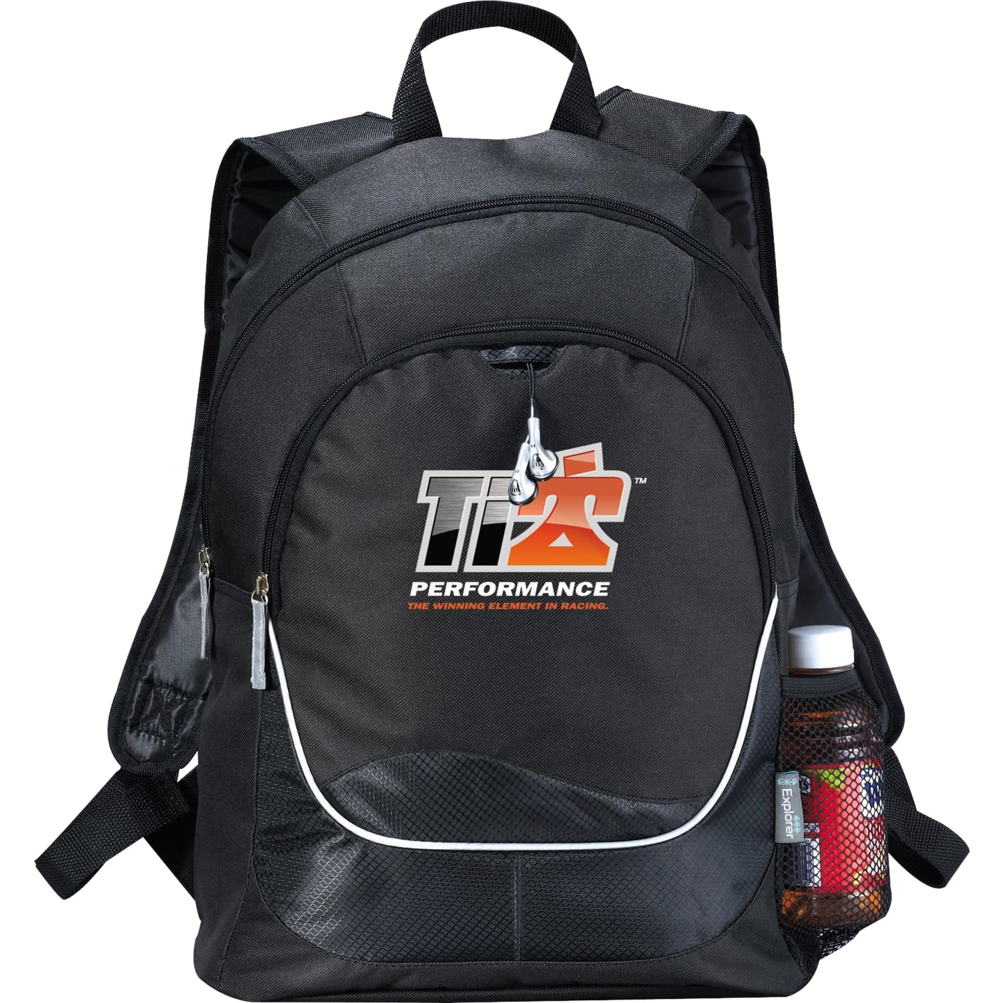 Front View of Black Explorer Backpack