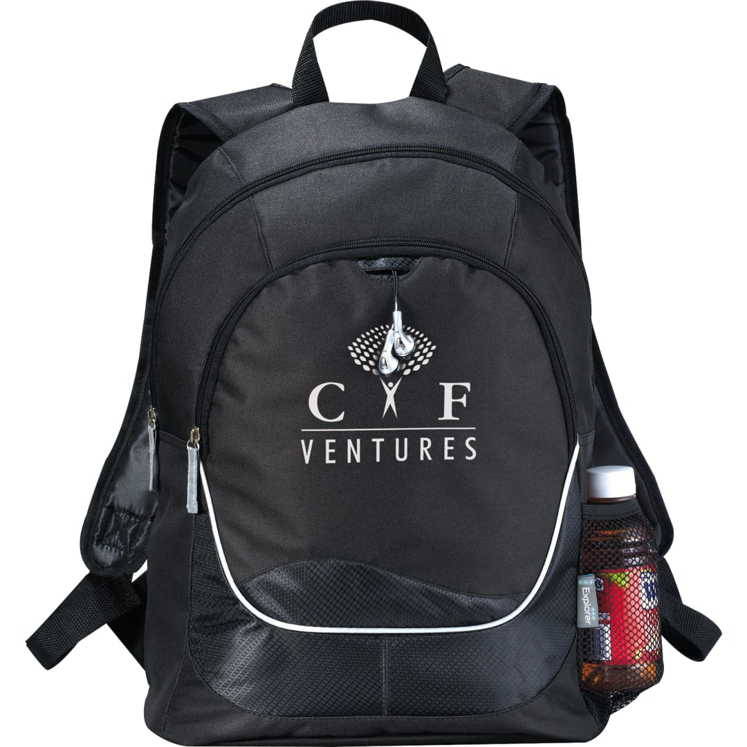 Front View of Black Explorer Backpack