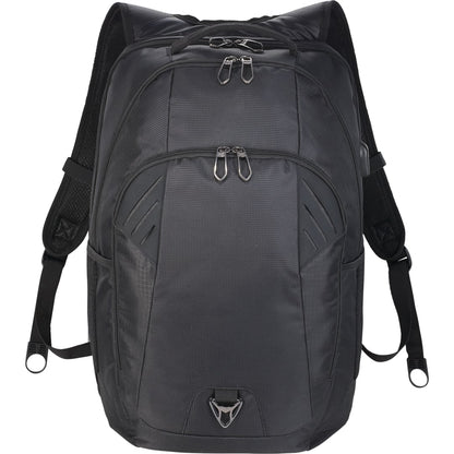 Front View of Black Foyager TSA 15" Computer Backpack plain