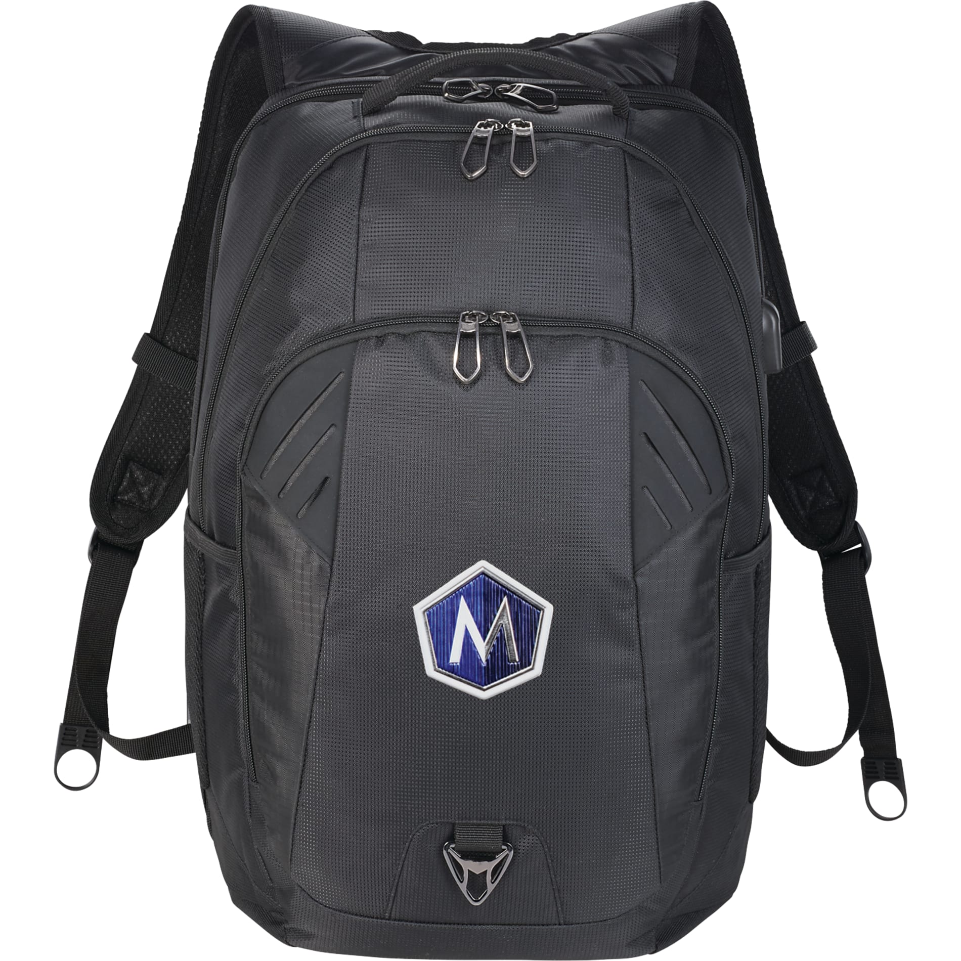 Front View of Black Foyager TSA 15" Computer Backpack