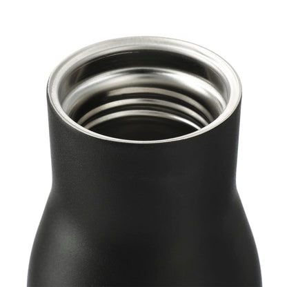 Front View of Black FSC 100% Bamboo Cap 17oz Shaco Copper Vac Bottle