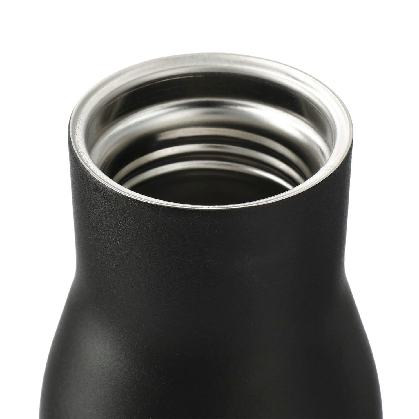 Front View of Black FSC 100% Bamboo Cap 17oz Shaco Copper Vac Bottle