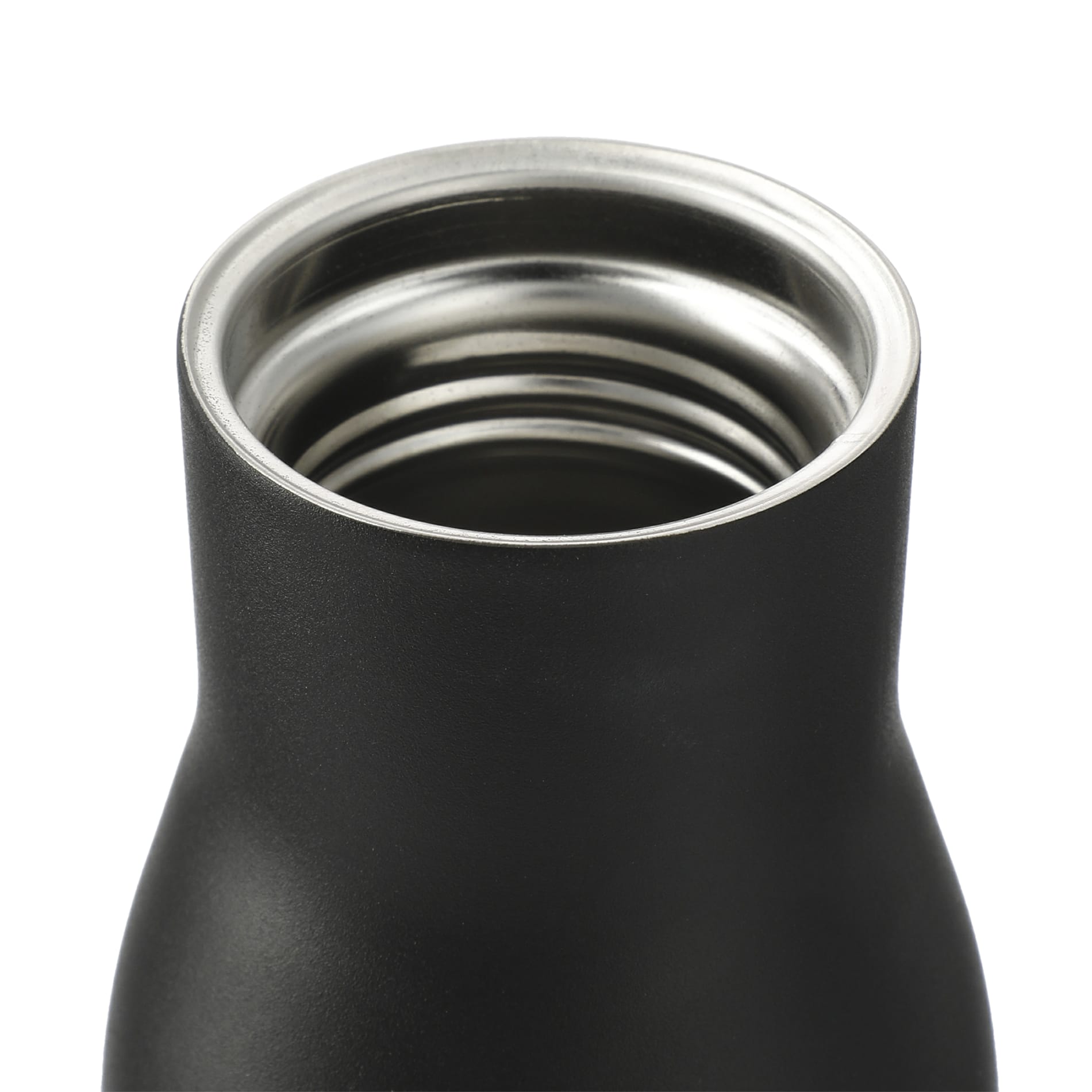 Front View of Black FSC 100% Bamboo Cap 17oz Shaco Copper Vac Bottle