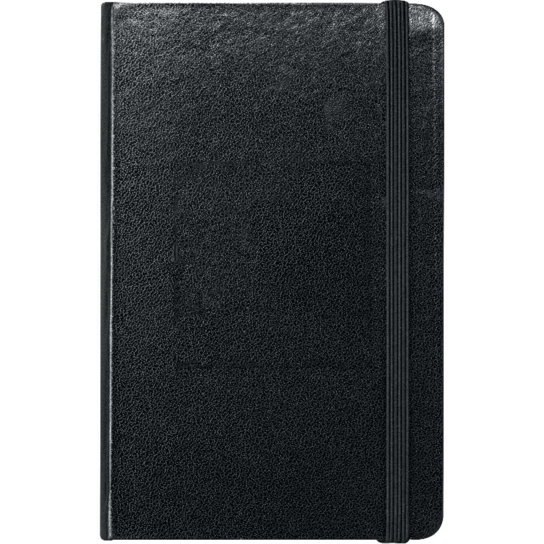 Front View of Black FSC® Mix 3.5" x 5" Ambassador Pocket Bound Journal plain