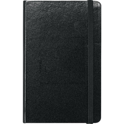 Front View of Black FSC® Mix 3.5" x 5" Ambassador Pocket Bound Journal plain