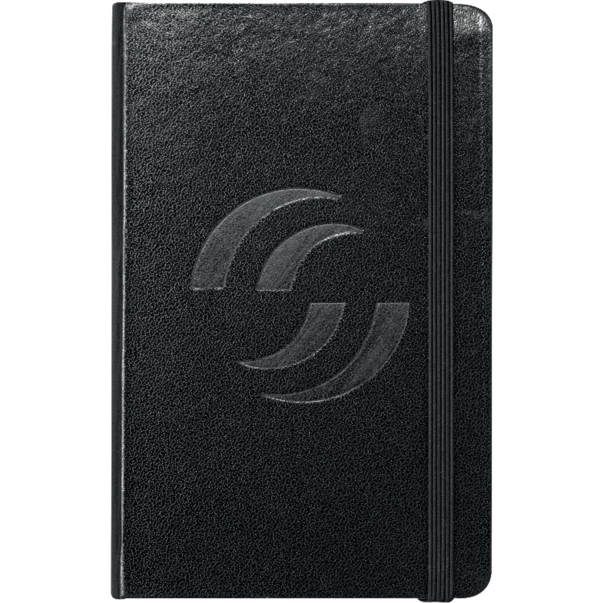 Front View of Black FSC® Mix 3.5" x 5" Ambassador Pocket Bound Journal