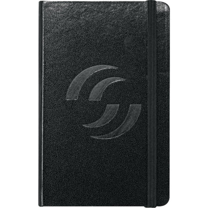 Front View of Black FSC® Mix 3.5" x 5" Ambassador Pocket Bound Journal