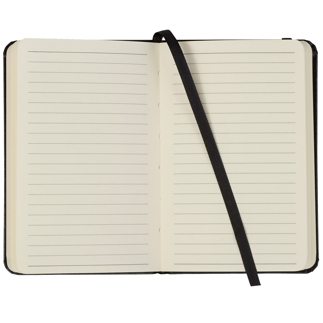 Front View of Black FSC® Mix 3.5" x 5" Ambassador Pocket Bound Journal