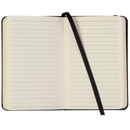 Front View of Black FSC® Mix 3.5" x 5" Ambassador Pocket Bound Journal