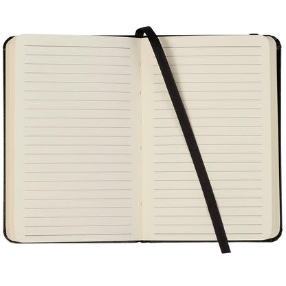 Front View of Black FSC® Mix 3.5" x 5" Ambassador Pocket Bound Journal
