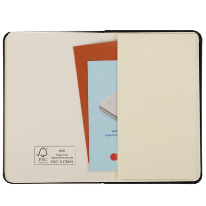 Front View of Black FSC® Mix 3.5" x 5" Ambassador Pocket Bound Journal