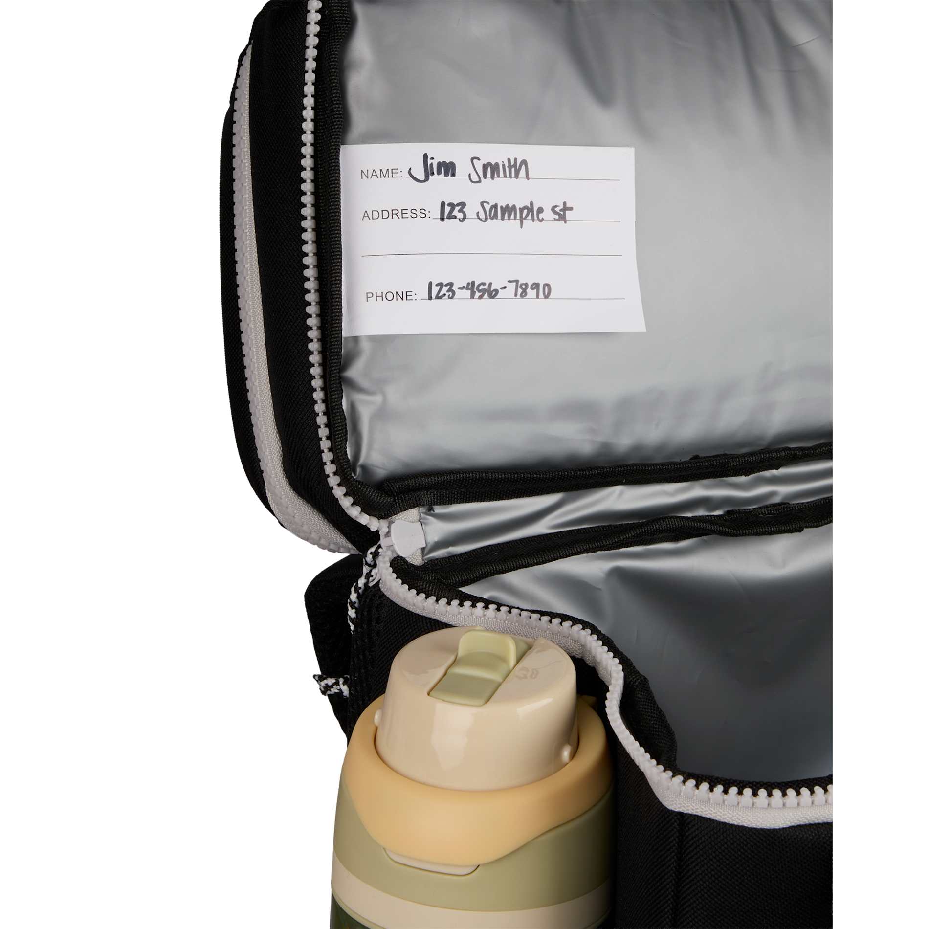 Front View of Black Glacial RPET Backpack Cooler