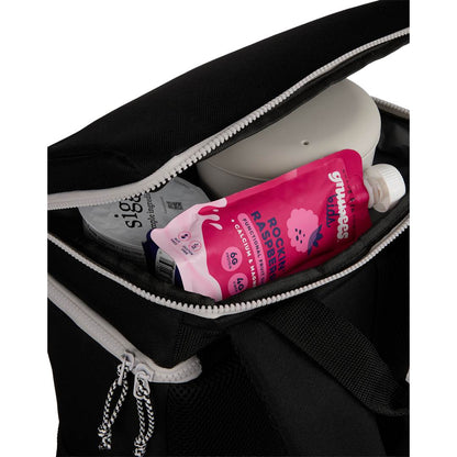 Front View of Black Glacial RPET Backpack Cooler