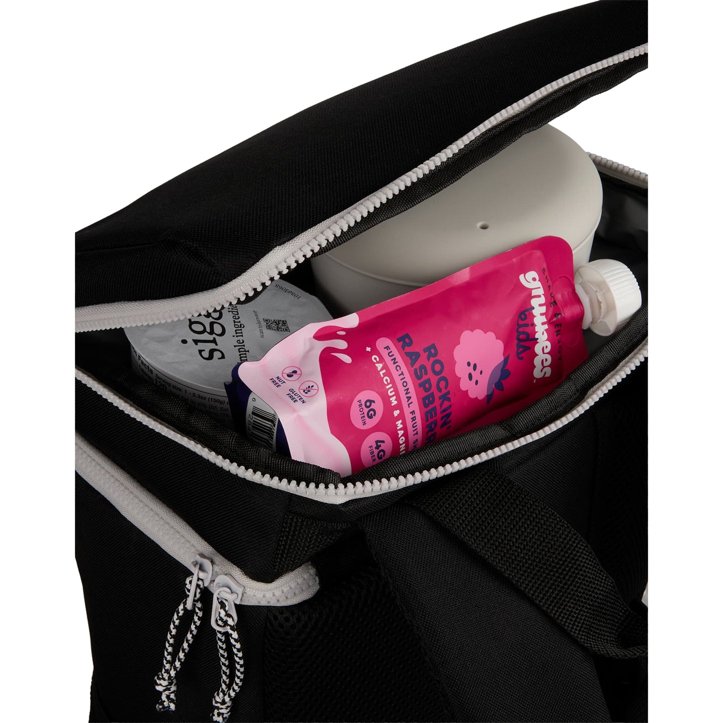 Front View of Black Glacial RPET Backpack Cooler