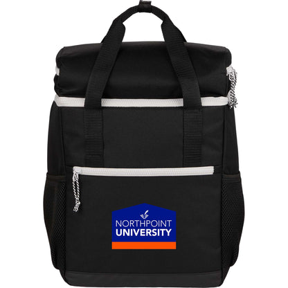 Front View of Black Glacial RPET Backpack Cooler