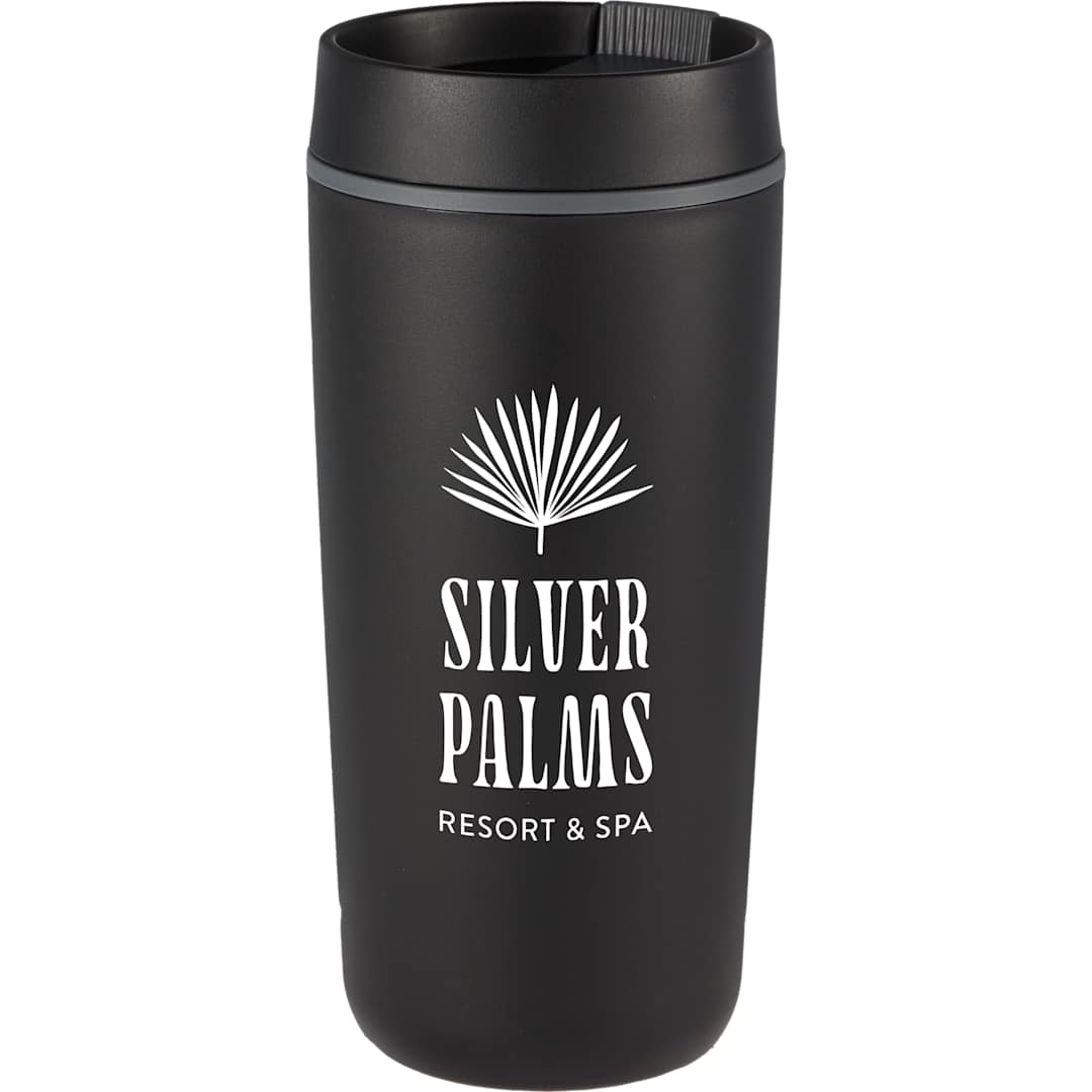 Front View of Black Grande 16oz Recycled Tumbler