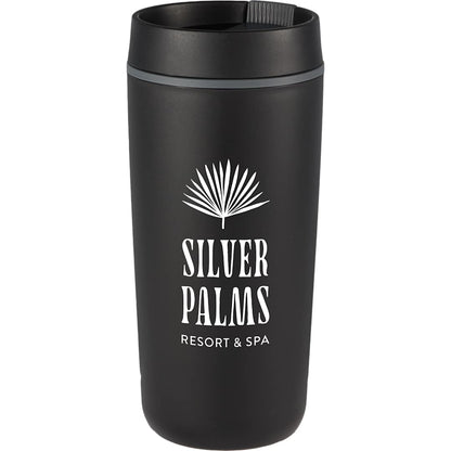 Front View of Black Grande 16oz Recycled Tumbler