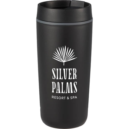 Front View of Black Grande 16oz Recycled Tumbler
