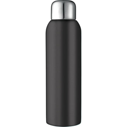 Front View of Black Guzzle 28oz Stainless Sports Bottle plain