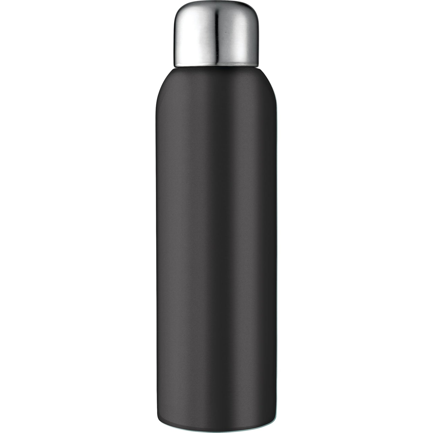 Front View of Black Guzzle 28oz Stainless Sports Bottle plain