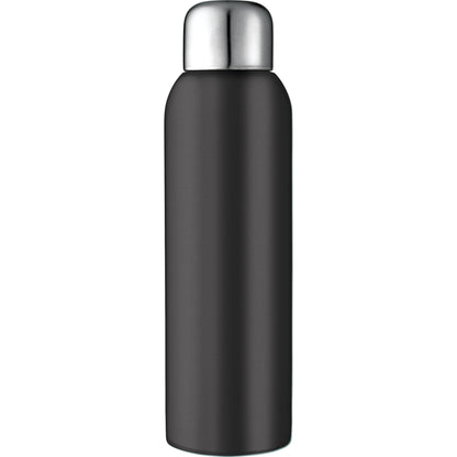 Front View of Black Guzzle 28oz Stainless Sports Bottle plain