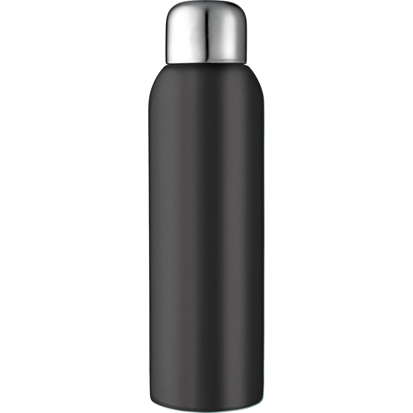 Front View of Black Guzzle 28oz Stainless Sports Bottle plain