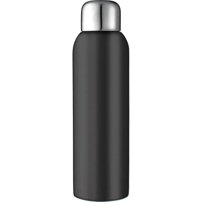 Front View of Black Guzzle 28oz Stainless Sports Bottle plain