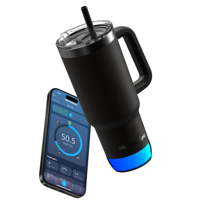 Front View of Black HidrateSpark Pro 2 Tumbler 30oz