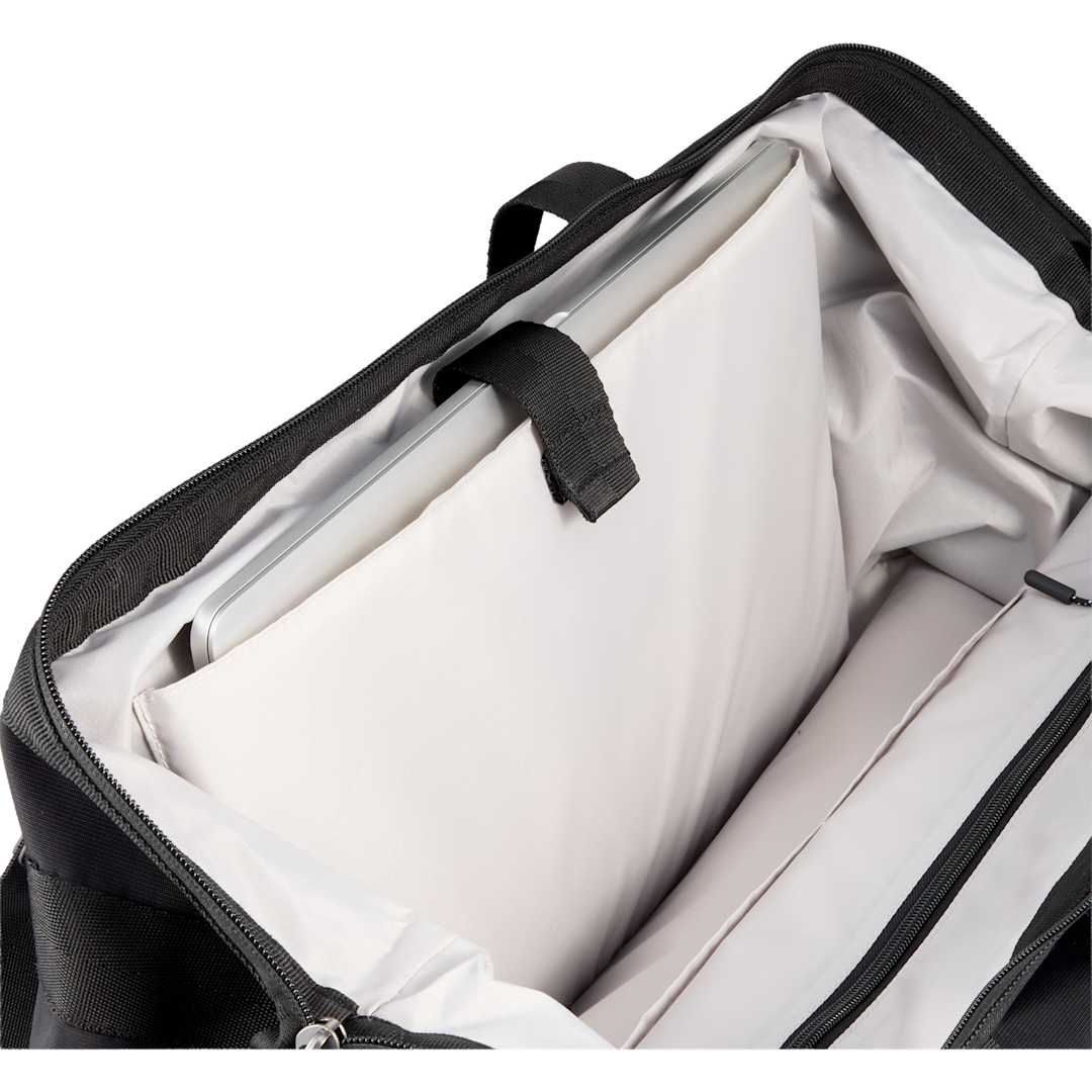 Front View of Black High Sierra Courier Duffle