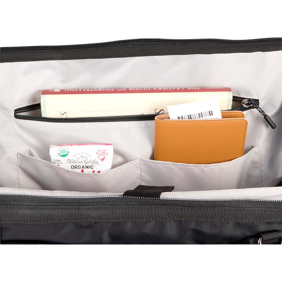 Front View of Black High Sierra Courier Duffle
