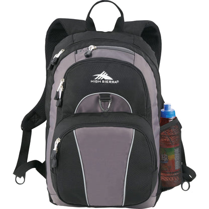 Front View of Black High Sierra Enzo Backpack plain