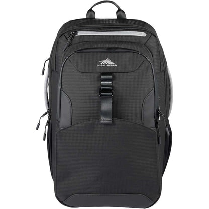 Front View of Black High Sierra Hi-Life 3 in 1 Backpack plain
