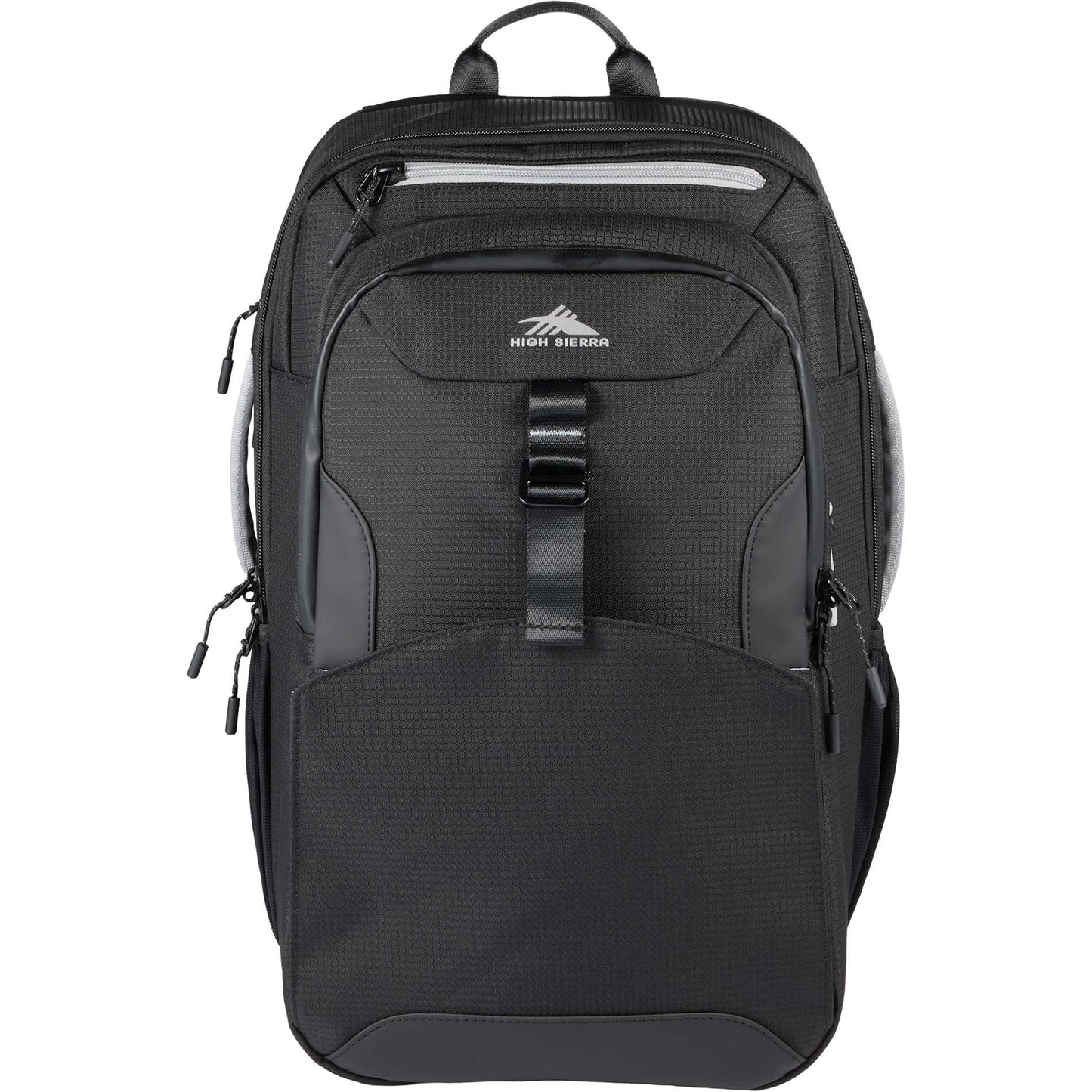 Front View of Black High Sierra Hi-Life 3 in 1 Backpack plain