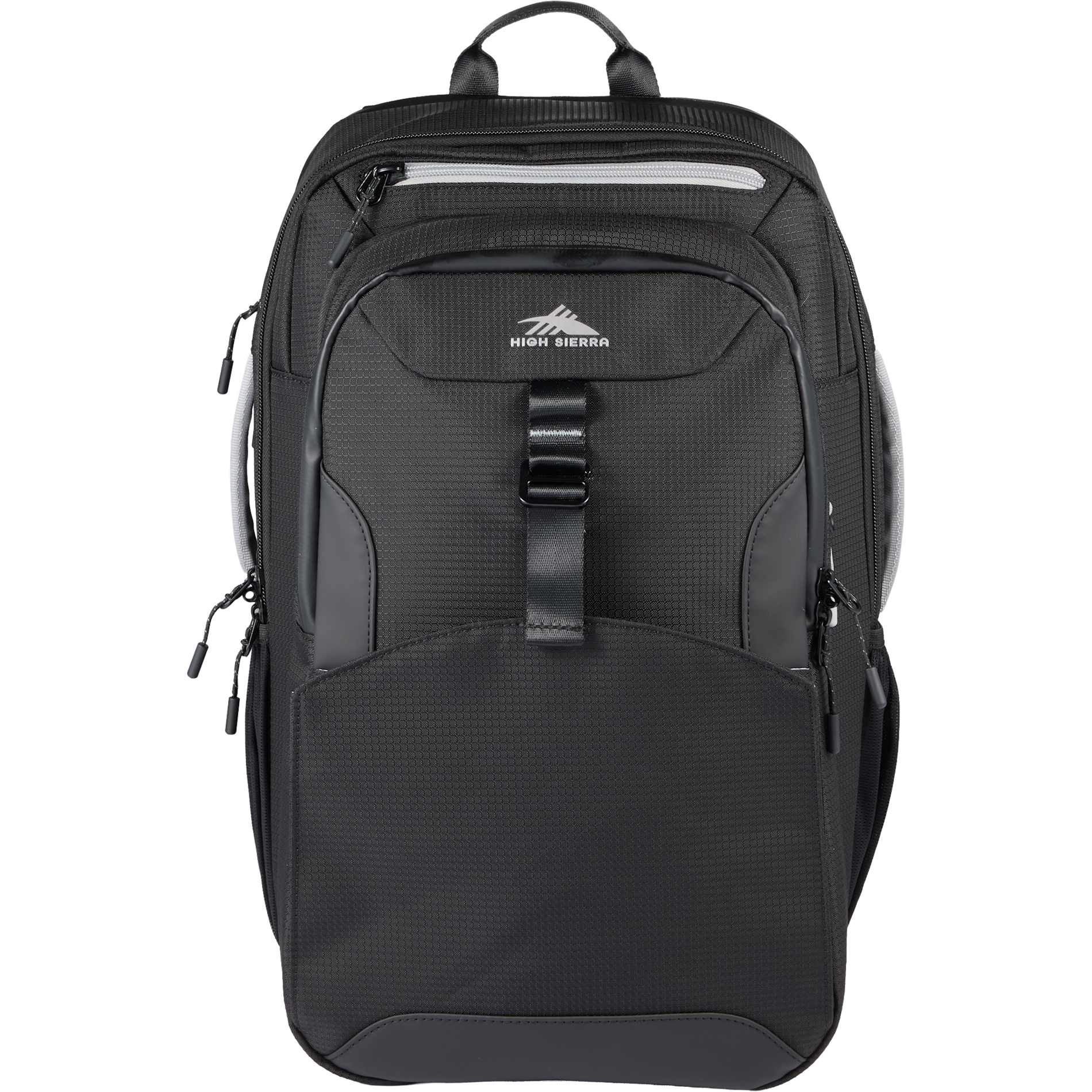 Front View of Black High Sierra Hi-Life 3 in 1 Backpack plain
