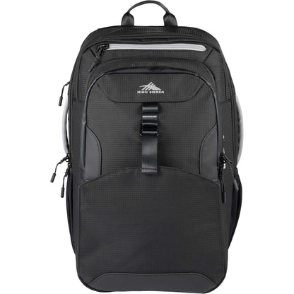 Front View of Black High Sierra Hi-Life 3 in 1 Backpack plain