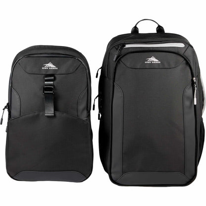 Front View of Black High Sierra Hi-Life 3 in 1 Backpack plain