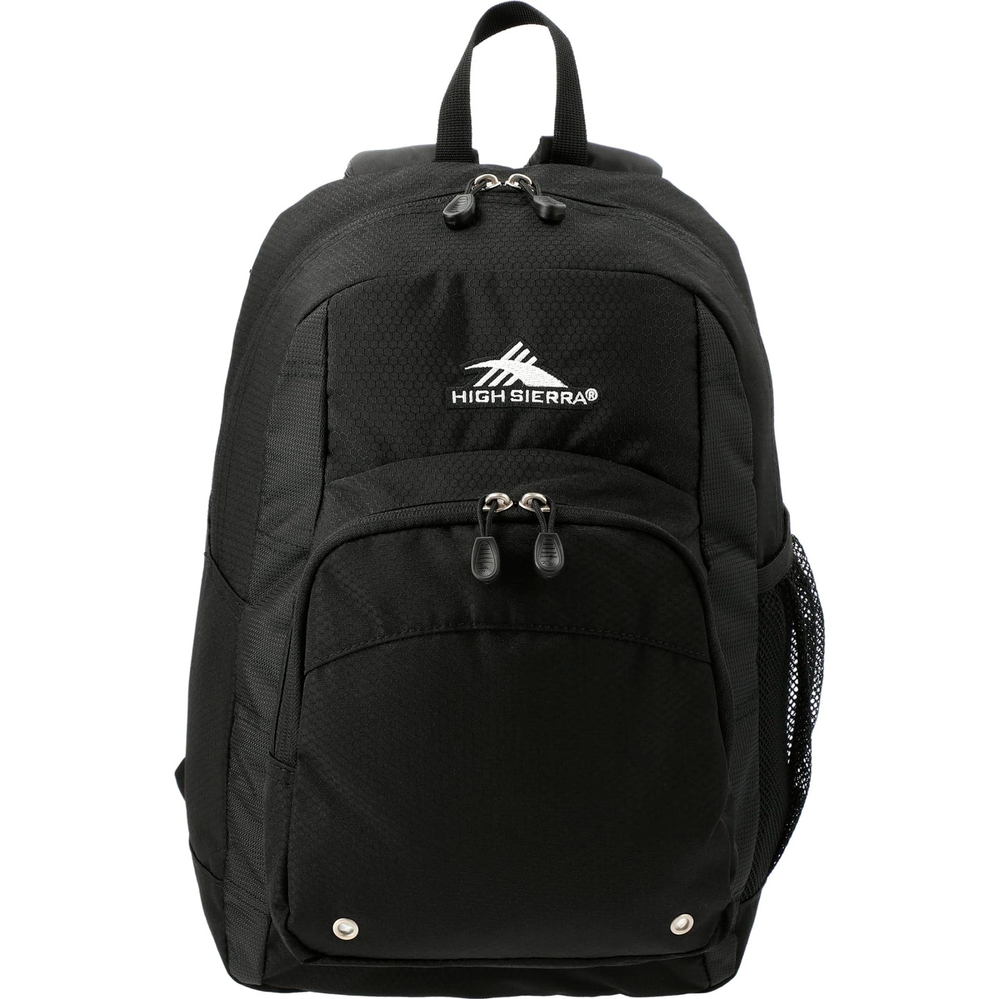 Front View of Black High Sierra Impact Backpack plain