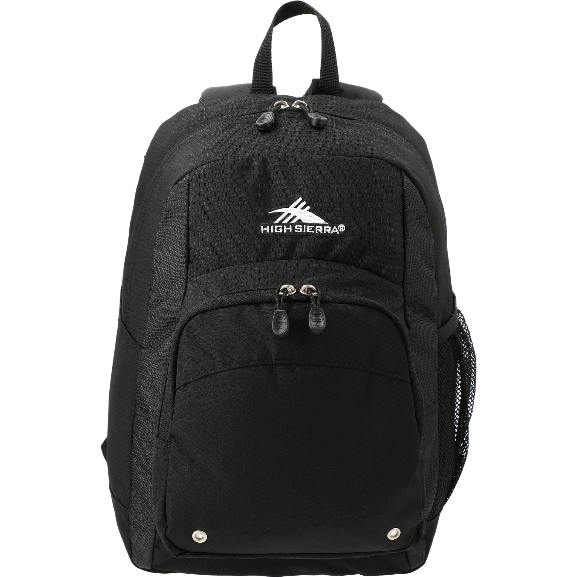 Front View of Black High Sierra Impact Backpack plain