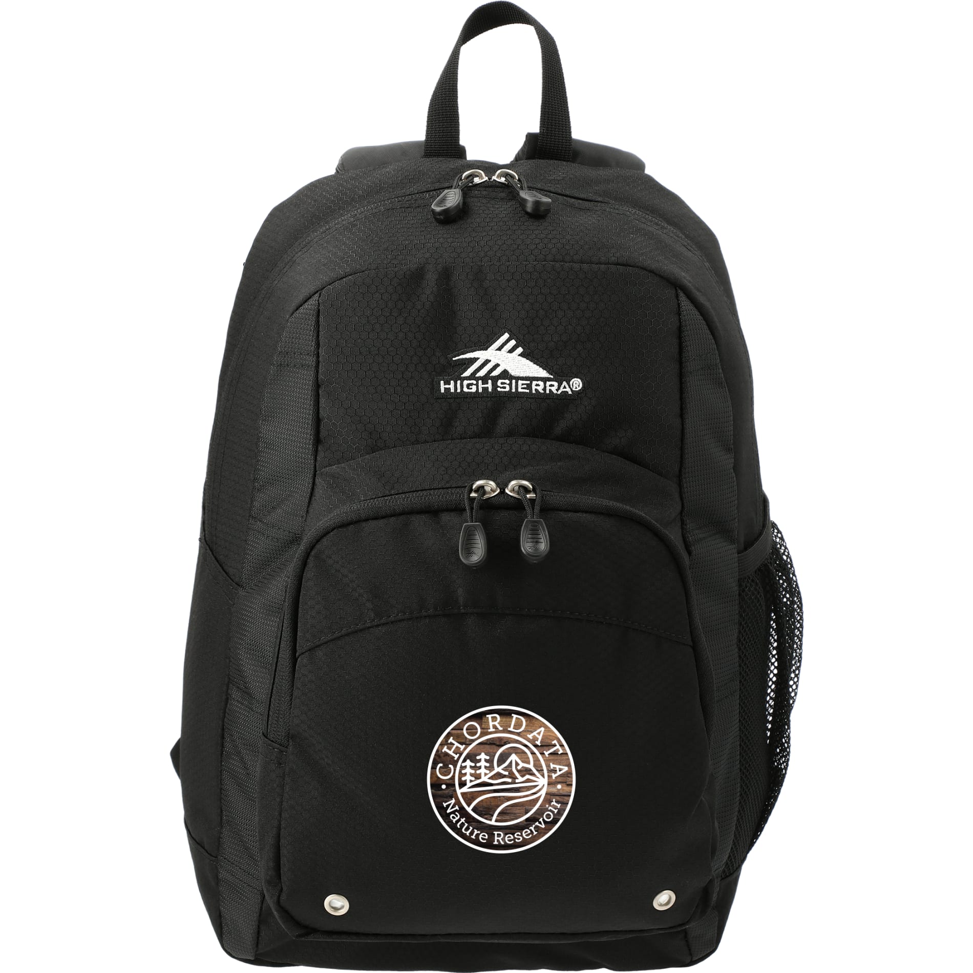 Front View of Black High Sierra Impact Backpack