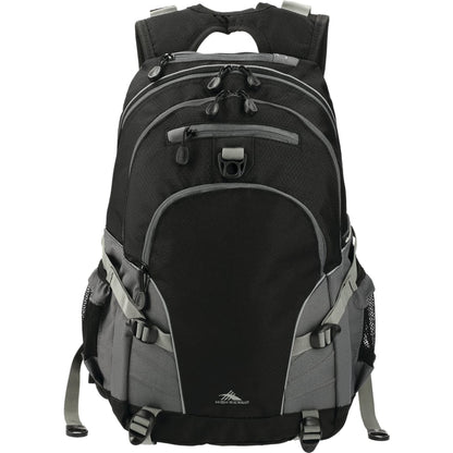 Front View of Black High Sierra Loop Backpack plain