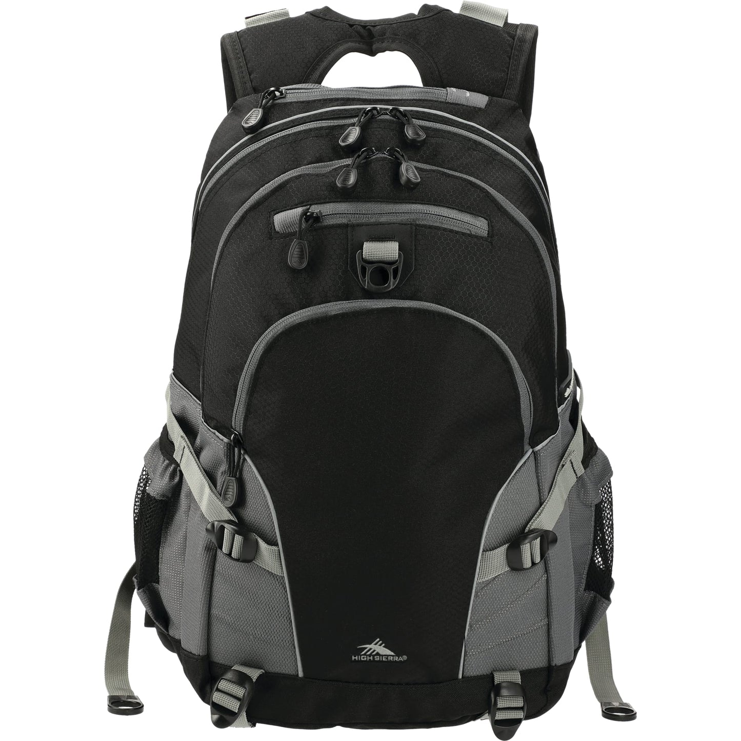 Front View of Black High Sierra Loop Backpack plain