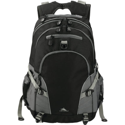 Front View of Black High Sierra Loop Backpack plain