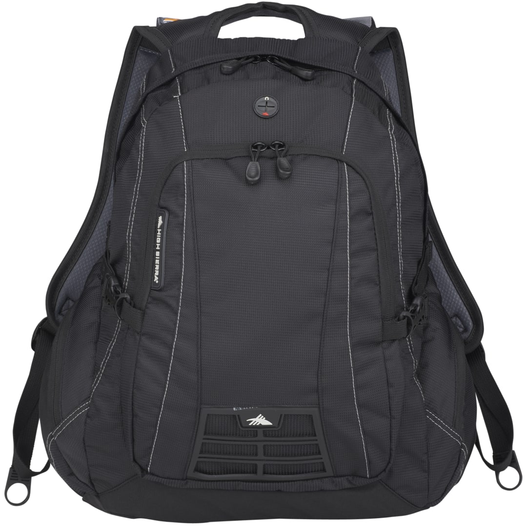 Front View of Black High Sierra Magnum 15" Computer Backpack plain