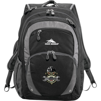 Front View of Black High Sierra Overtime Fly-By 17" Computer Backpack