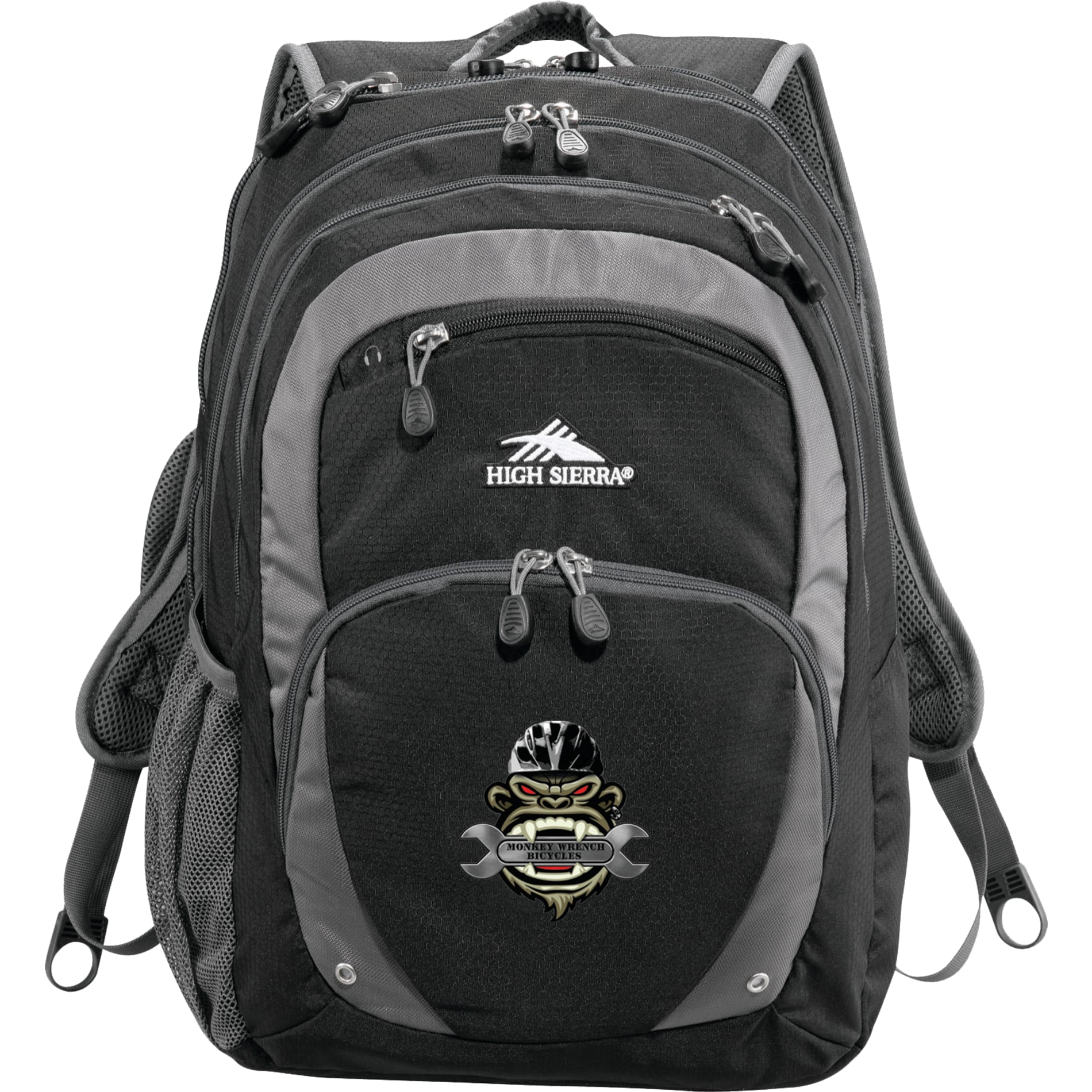 Front View of Black High Sierra Overtime Fly-By 17" Computer Backpack