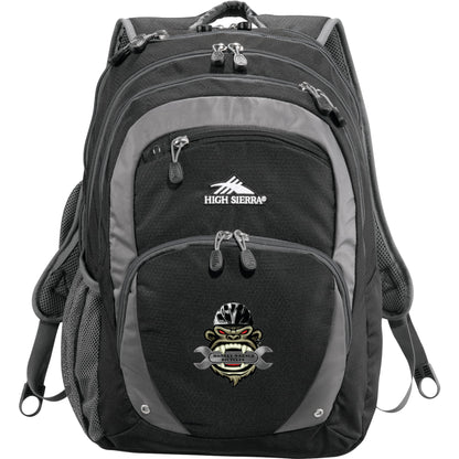 Front View of Black High Sierra Overtime Fly-By 17" Computer Backpack