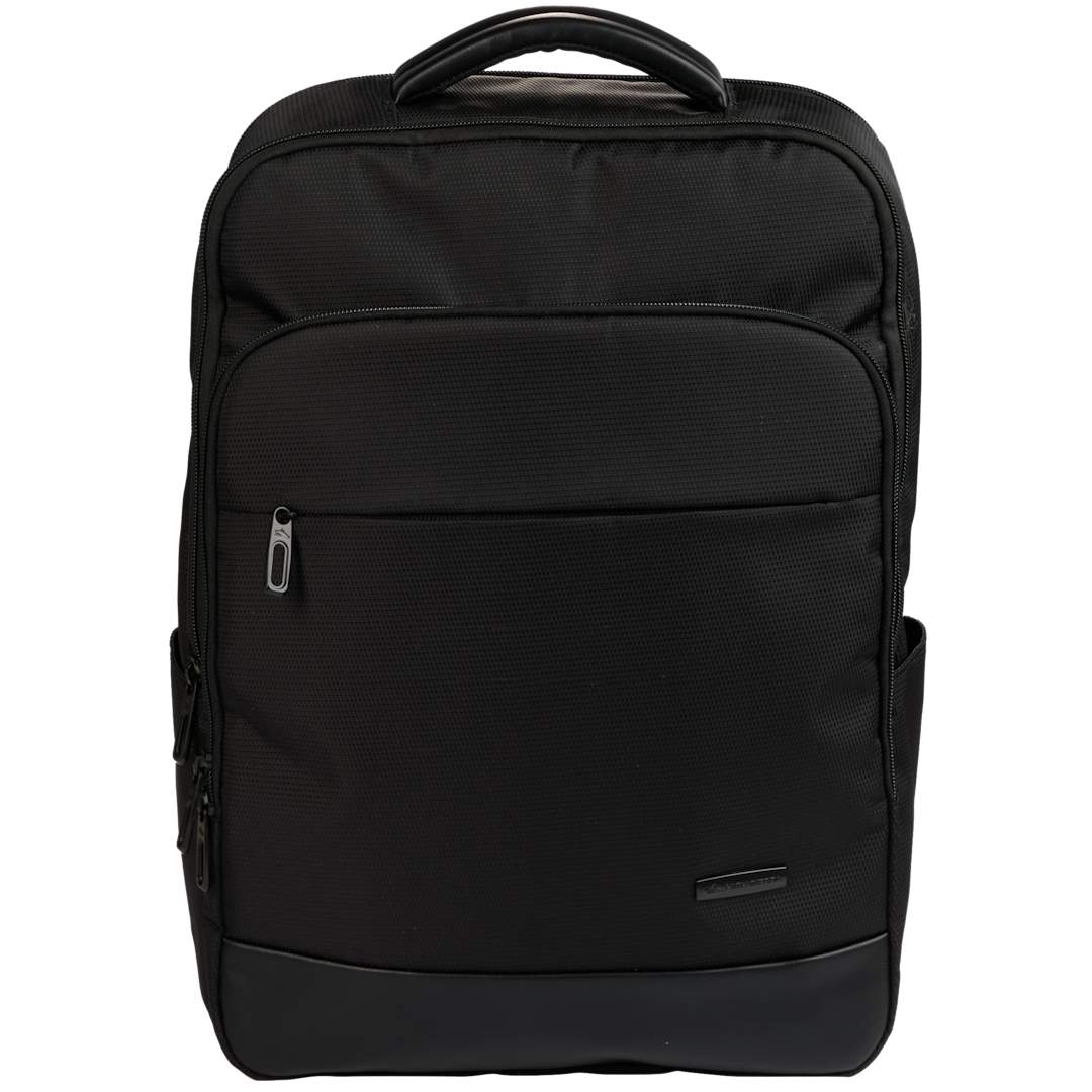 Front View of Black High Sierra Recycled Armagh Backpack plain